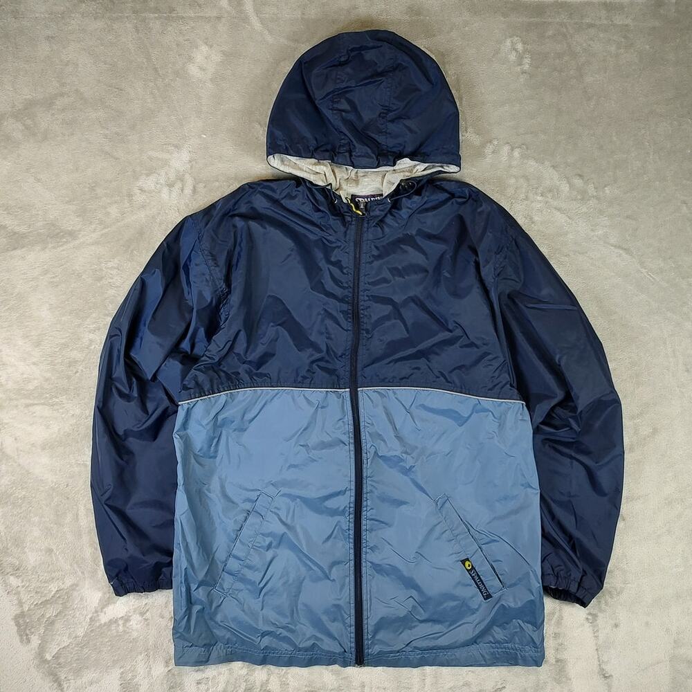 VTG Y2K Spalding blue colorblock lined streetwear windbreaker jacket mens M